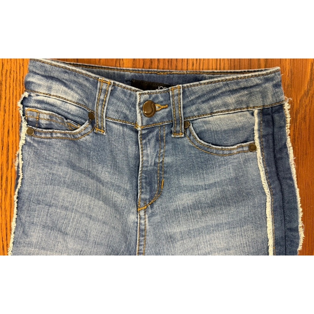 Joes Jeans Girls‎ Size 7 Blue Denim Frayed Side Stripe Slim Jeans *see note* - Picture 14 of 16